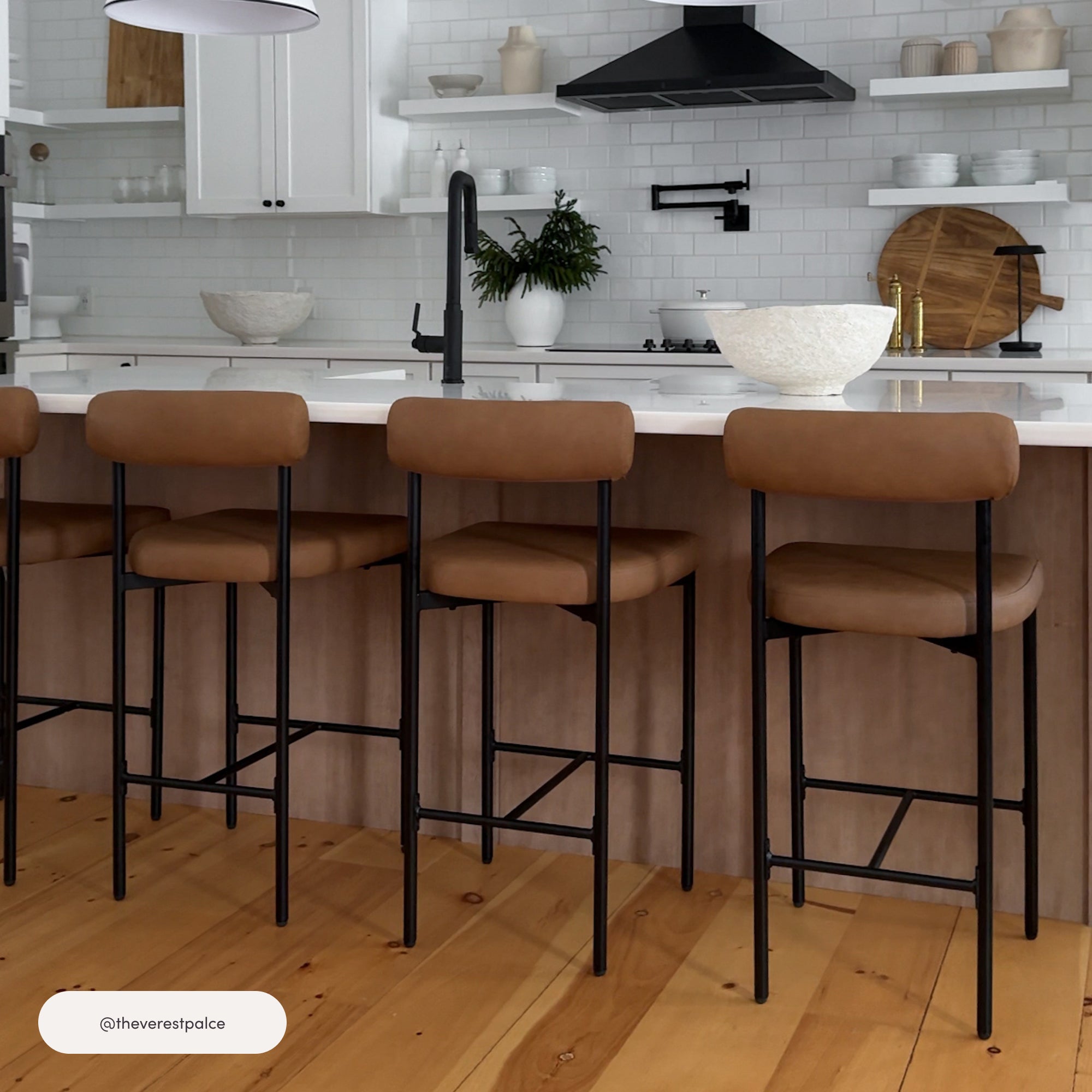 Dahlia Upholstered Kitchen Brown Bar Stool With Back| Nathan James