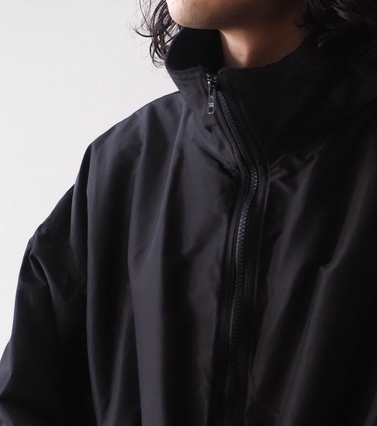 COMOLI コットン シルク トラック ジャケット , Brown – Navyblue