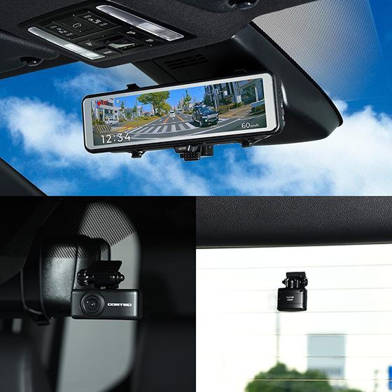 コムテック｜ドライブレコーダー（ミラー型・前後録画タイプ）おクルマ