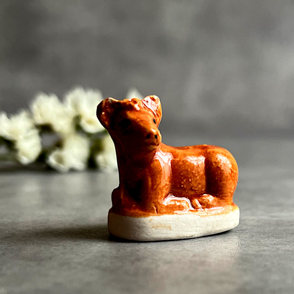 フランス 幸せを運ぶ 小さな陶器置物 フェーブ Feve 可愛い牛さん