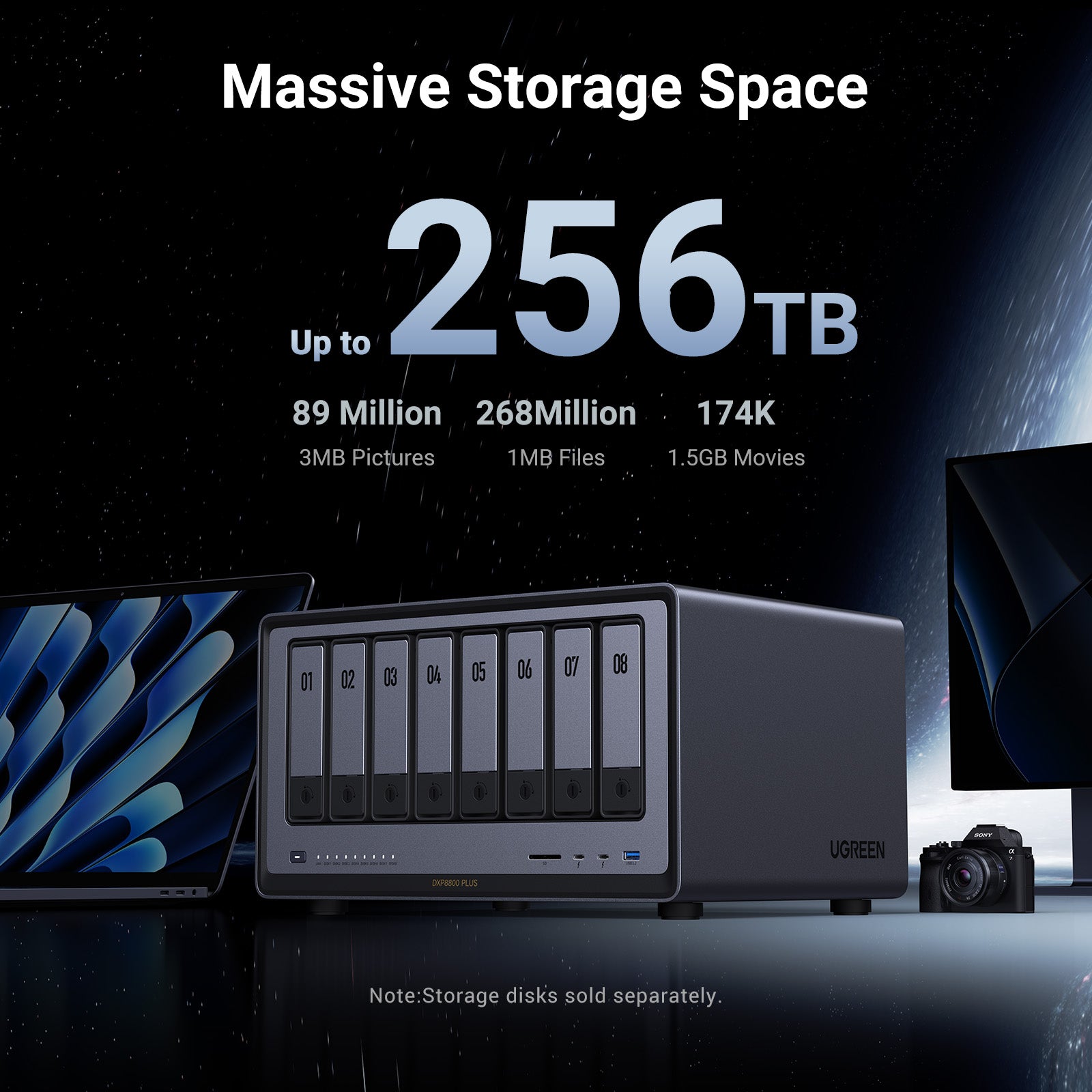 UGREEN 8-Bay NAS Server | Massive 256TB Storage & 10GbE Ports