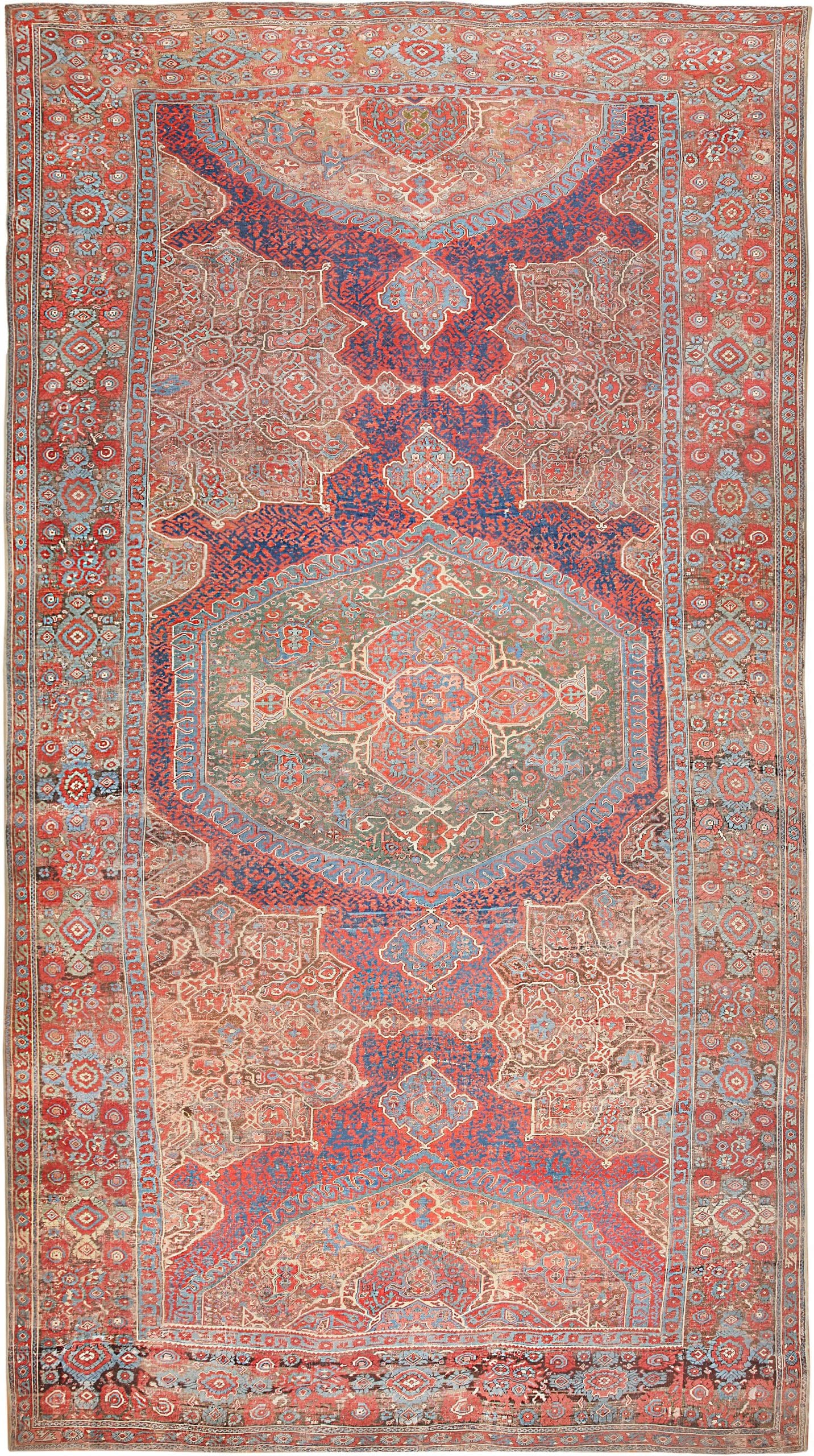 Large 17th Century Turkish Oushak Carpet 47072 Nazmiyal Antique Rugs