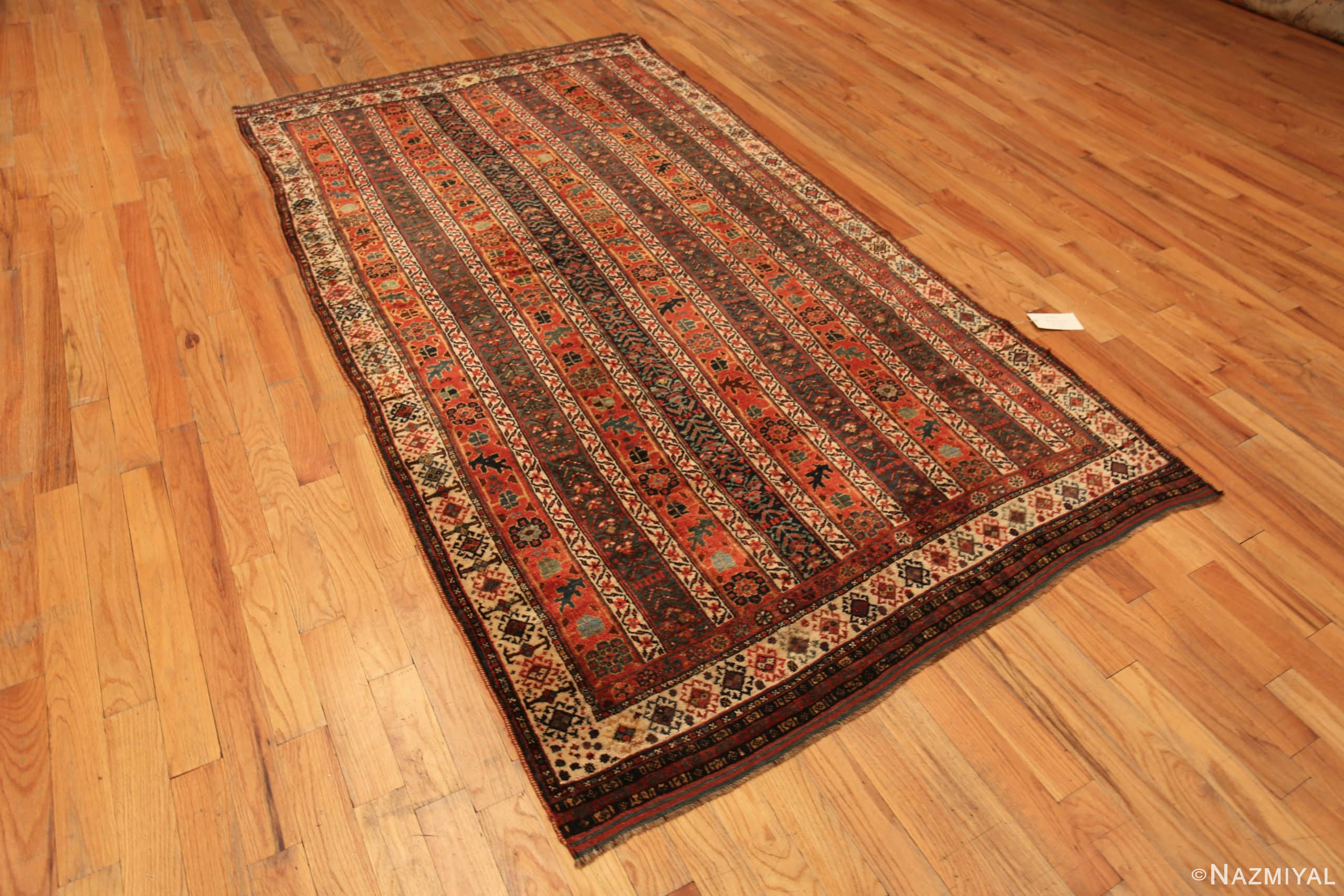 Rustic Antique Persian Qashqai Rug 71995 Nazmiyal Antique Rugs