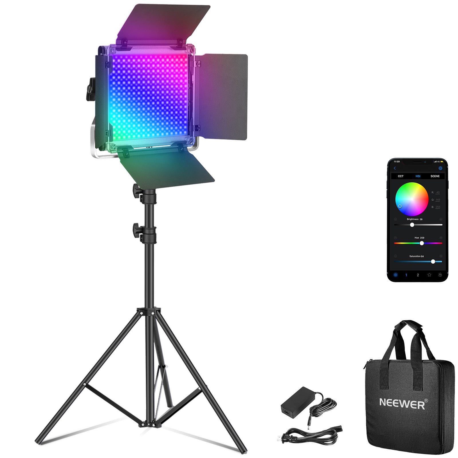 NEEWER RGB660 Pro 50W APP Control RGB LED Video Light