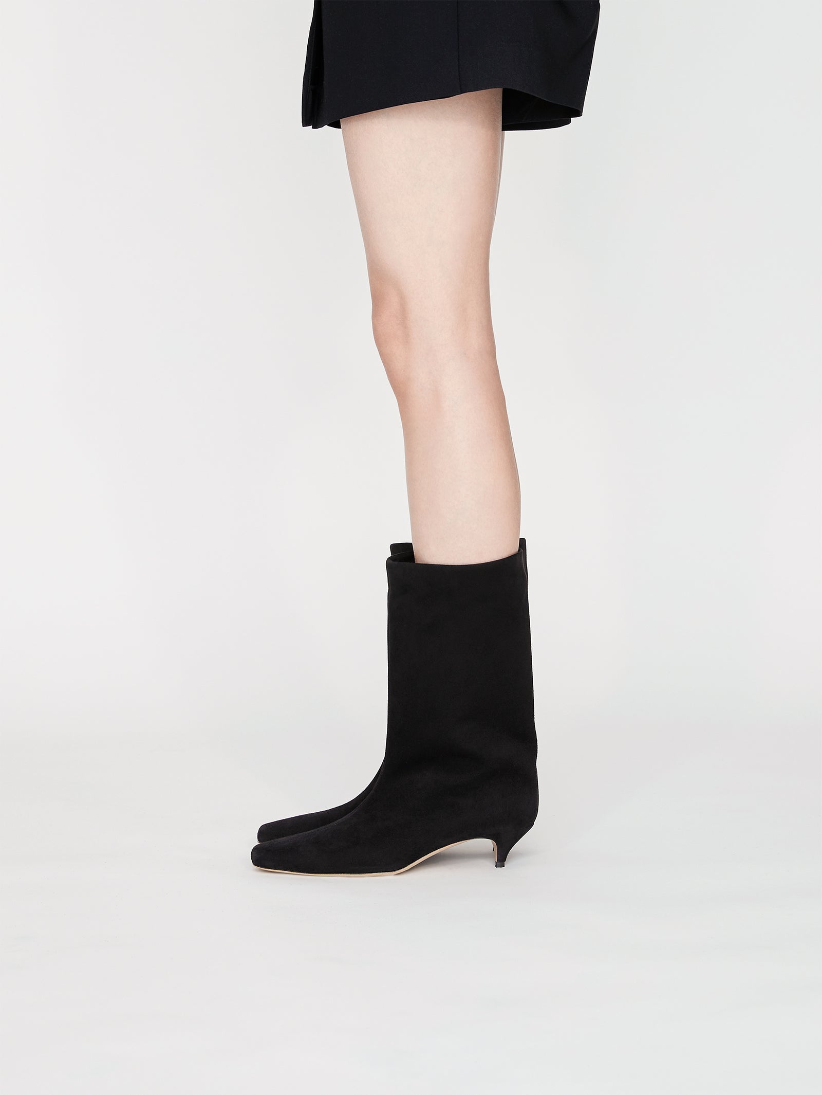 スクエアトゥースエードミドルブーツ 7321/EMA/BLACK – NEBULONI E.