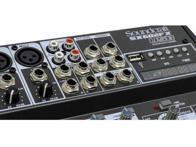 Mesa de som Soundcraft Analógica 6 canais SX602FX-USB Mixer