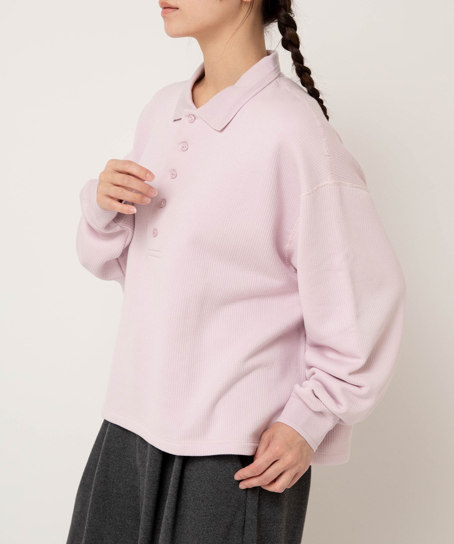 M2609 裏パイルポロプルオーバー(F ライトグレー): トップス - RNA