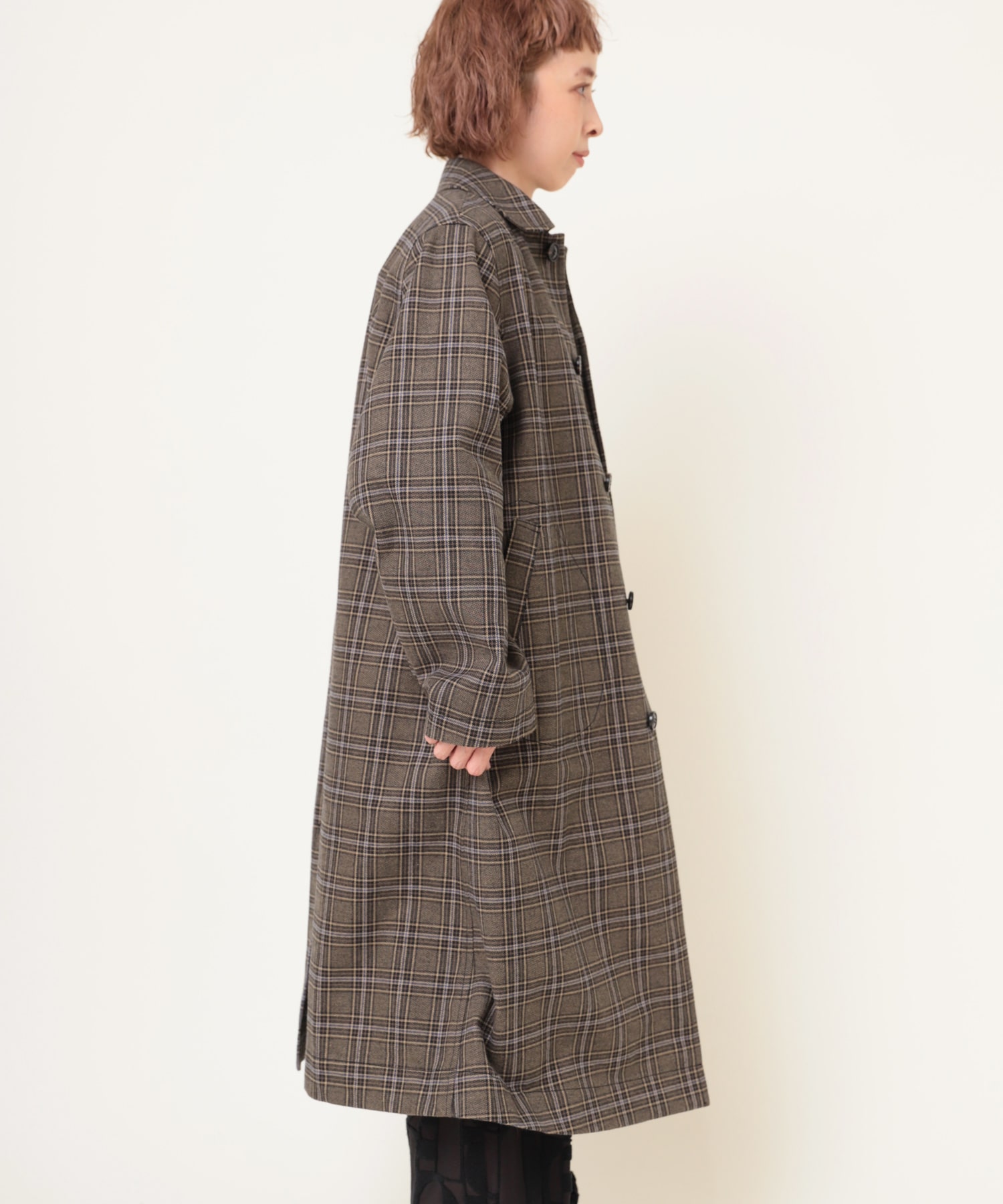 C0765 ヘビーコットンチェックコート(M クラシックチェック): アウター