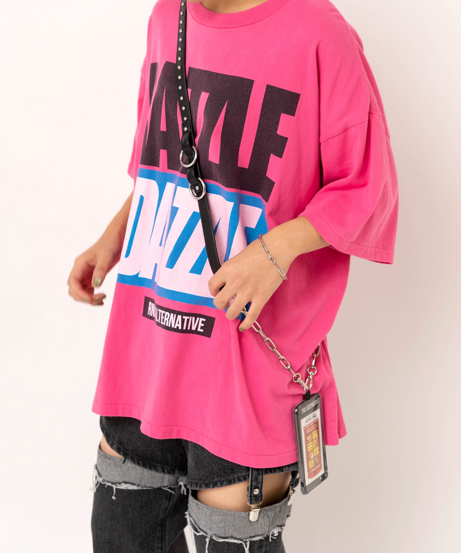 E5226 スタッズネックストラップ(F ブラック): ファッション雑貨 - RNA