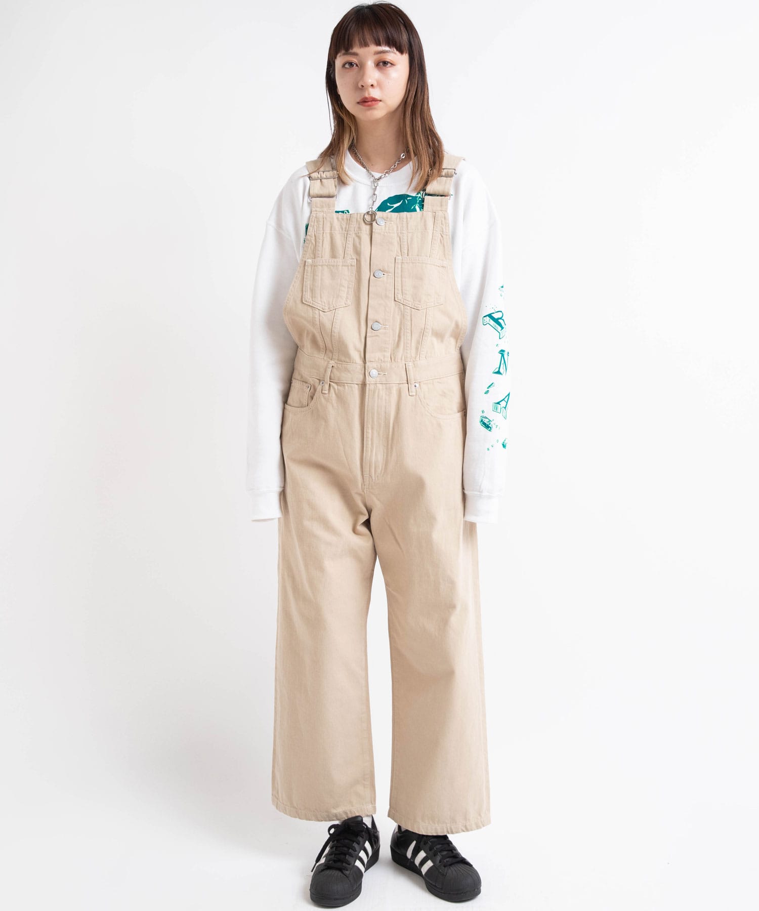 O0666 セットアップオーバーオール(M ベージュ): オールインワン - RNA