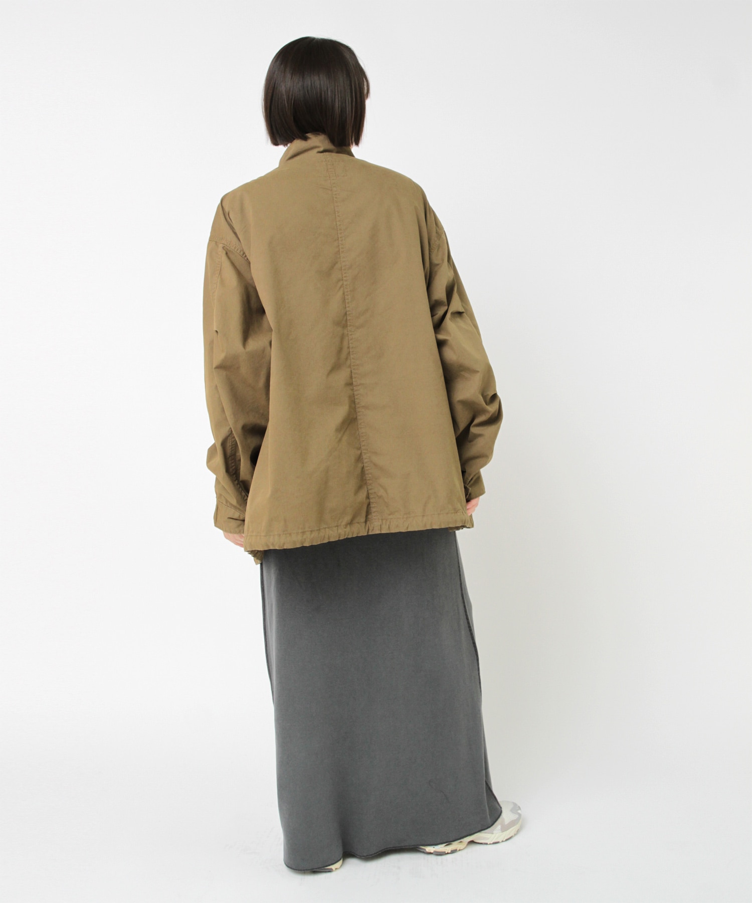 C0787 M-65ファーライナーミドル丈モッズコート(F ミュートベージュ