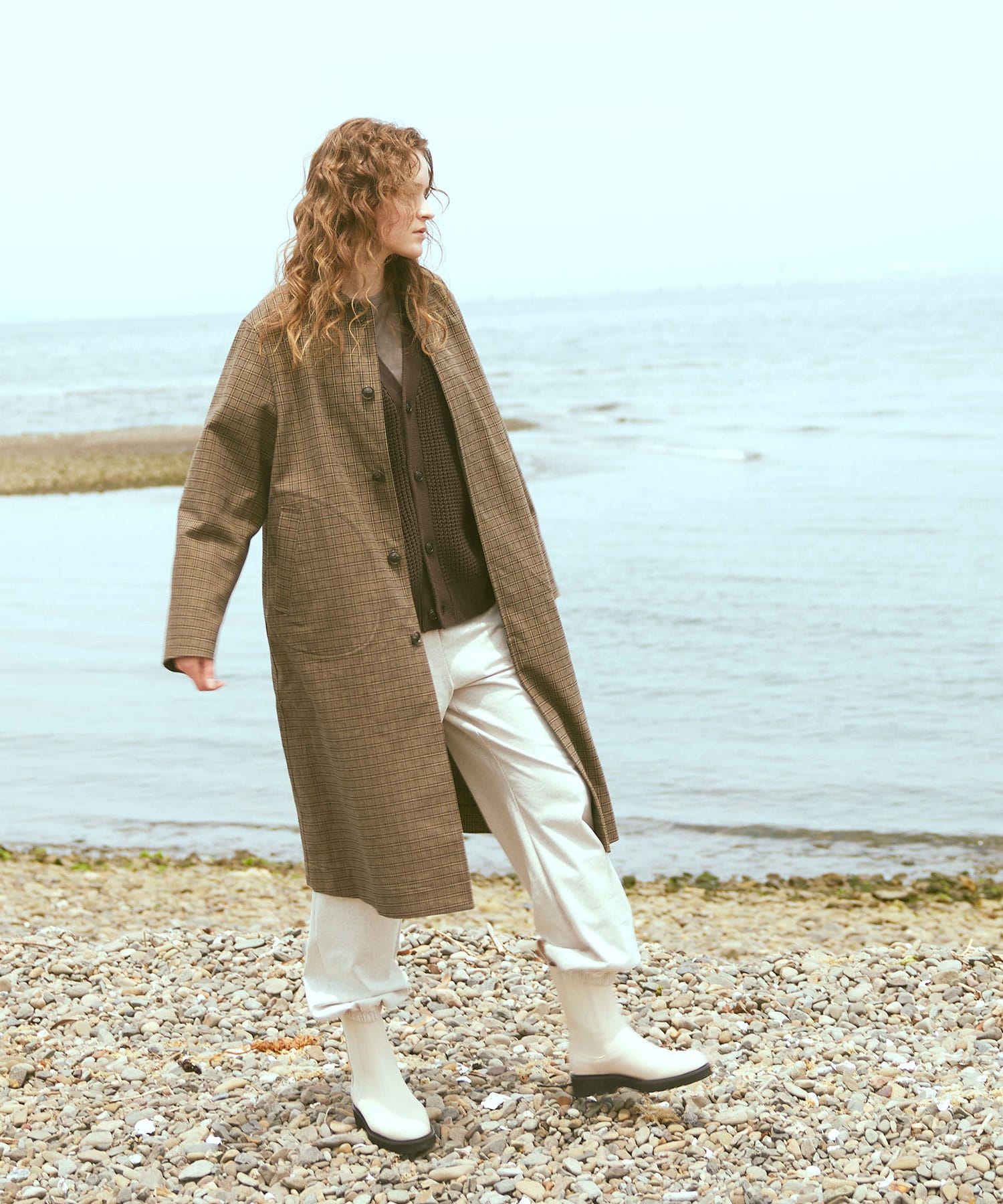 C0765 ヘビーコットンチェックコート(M クラシックチェック): アウター