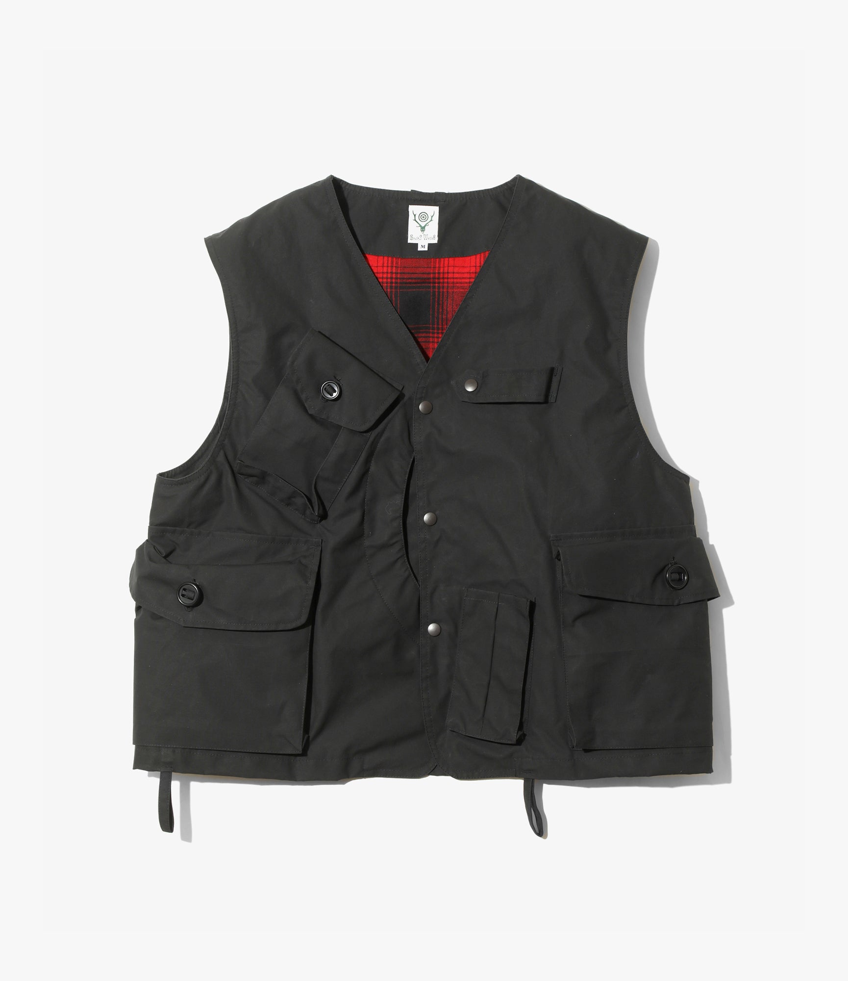Tenkara Vest – Black Waxed Cotton | South2 West8 | Nepenthes London