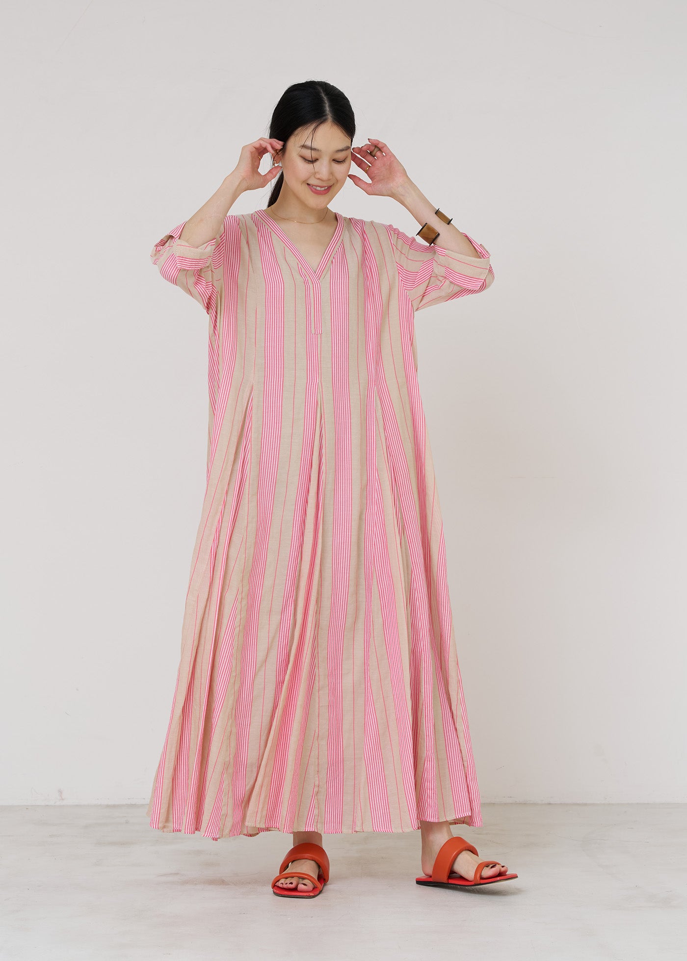 Cotton Voile Stripe Panel Dress | Pasand by ne Quittez pas