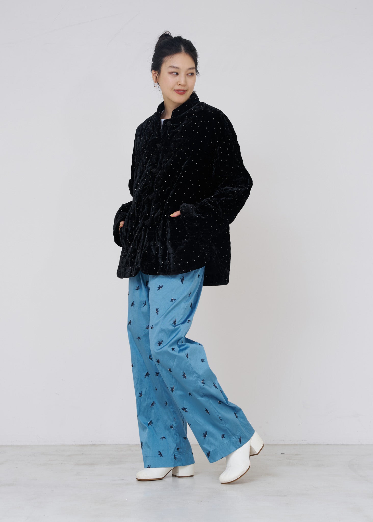 Velvet Glitter Print Jacket | Pasand by ne Quittez pas | パサン
