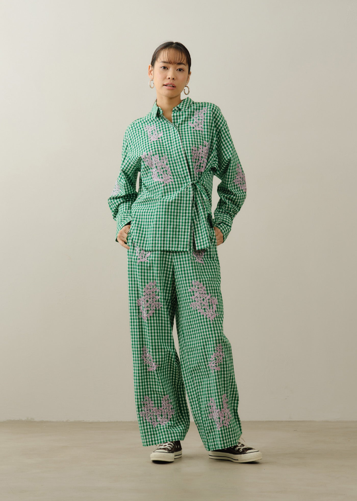 Cotton Poplin Mimosa Embroidery Shirt | Pasand by ne Quittez pas