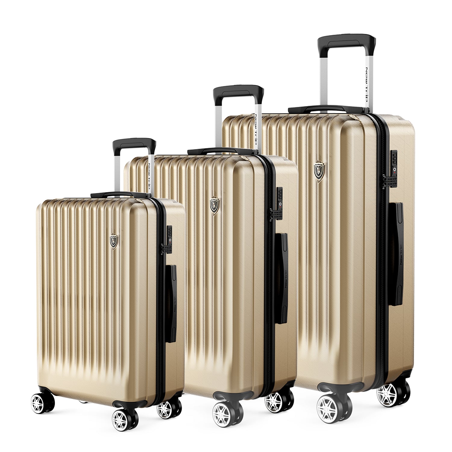 ストッパー付】0701 Plus スーツケース 3点セット (S/M/L) | 家族/長期