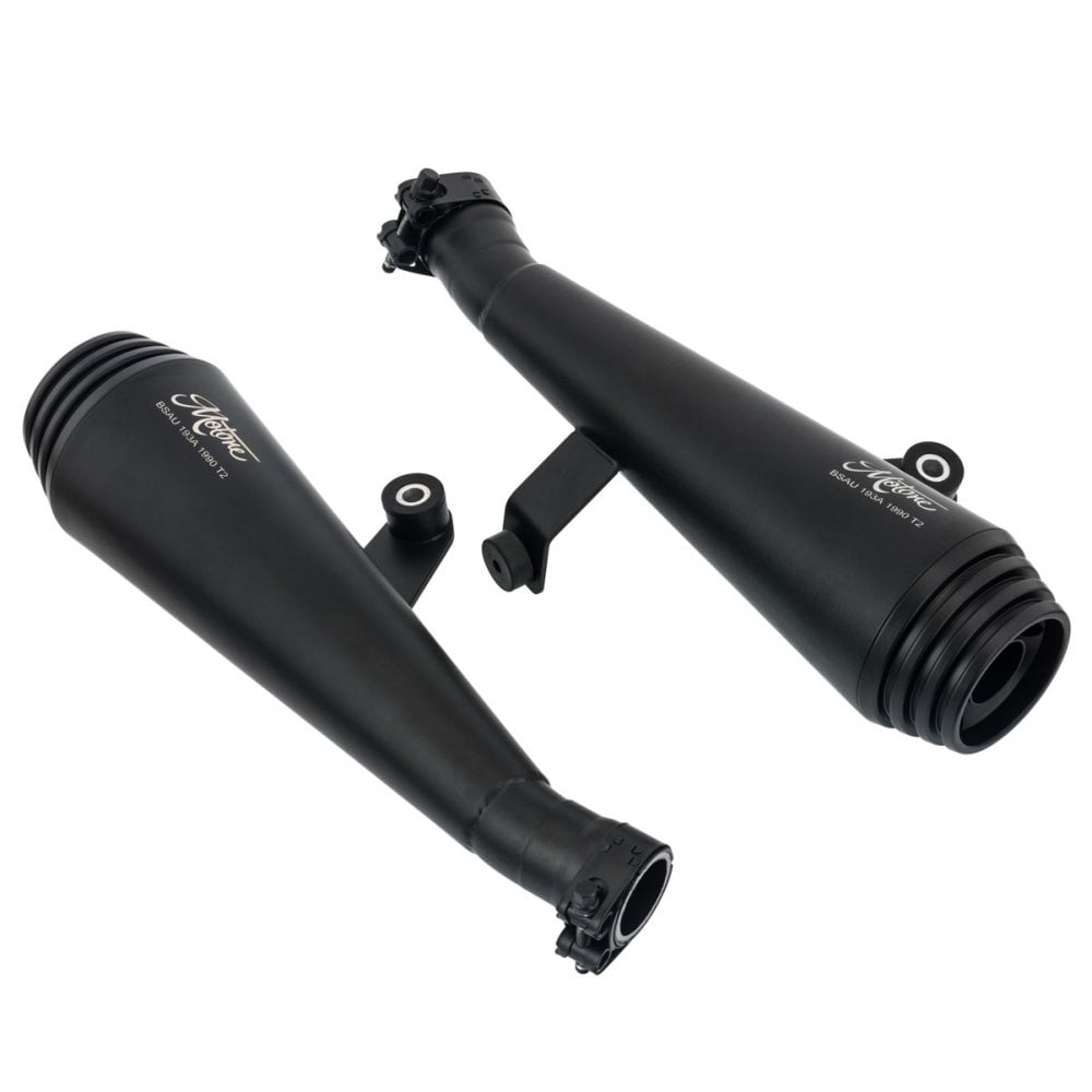 Motone Saturn V Black Exhaust System / Mufflers for the Triumph