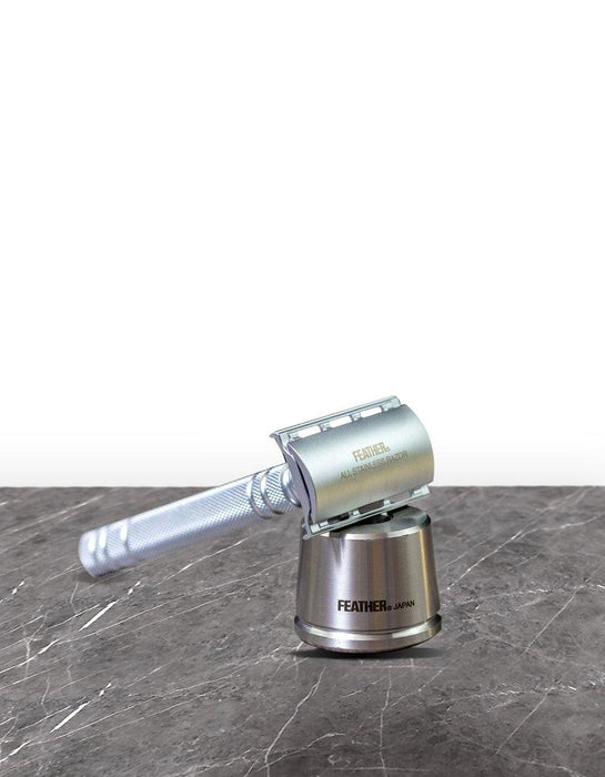 Feather - All Stainless Steel Double Edge Razor AS-D2 with Stand