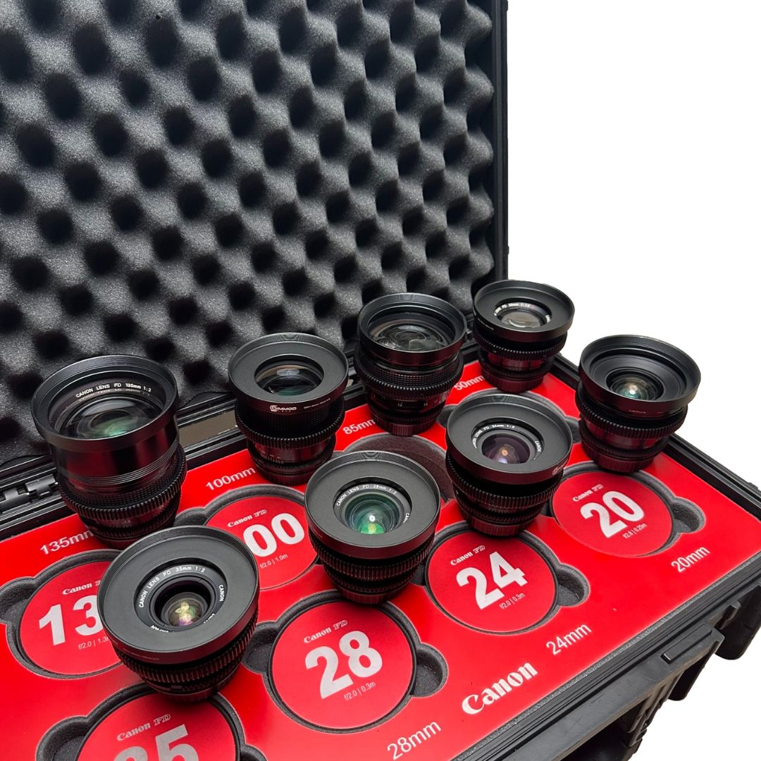 Canon FD's (EF) Simmod Converted 8 Lens Set- 20, 24, 28, 35, 50