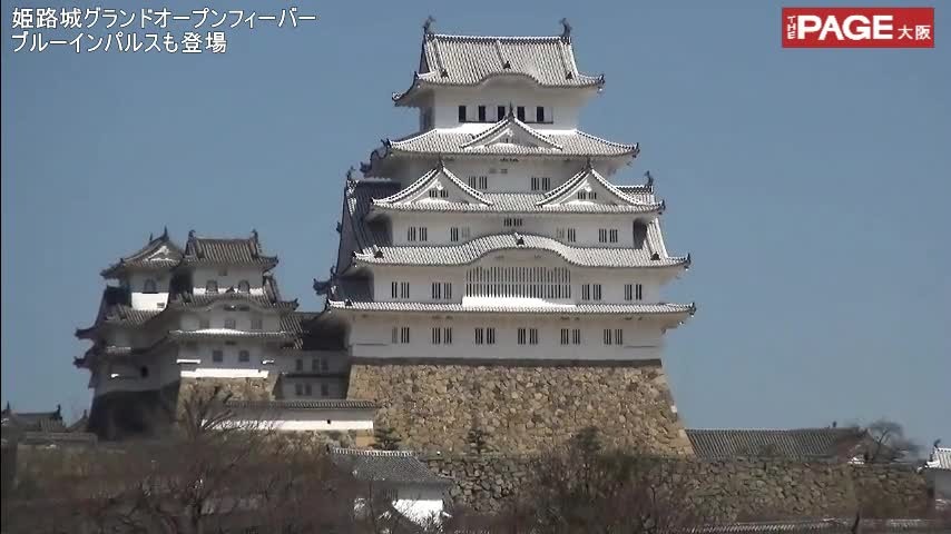 姫路城グランドオープンへ大フィーバー ── ブルーインパルス「ハート