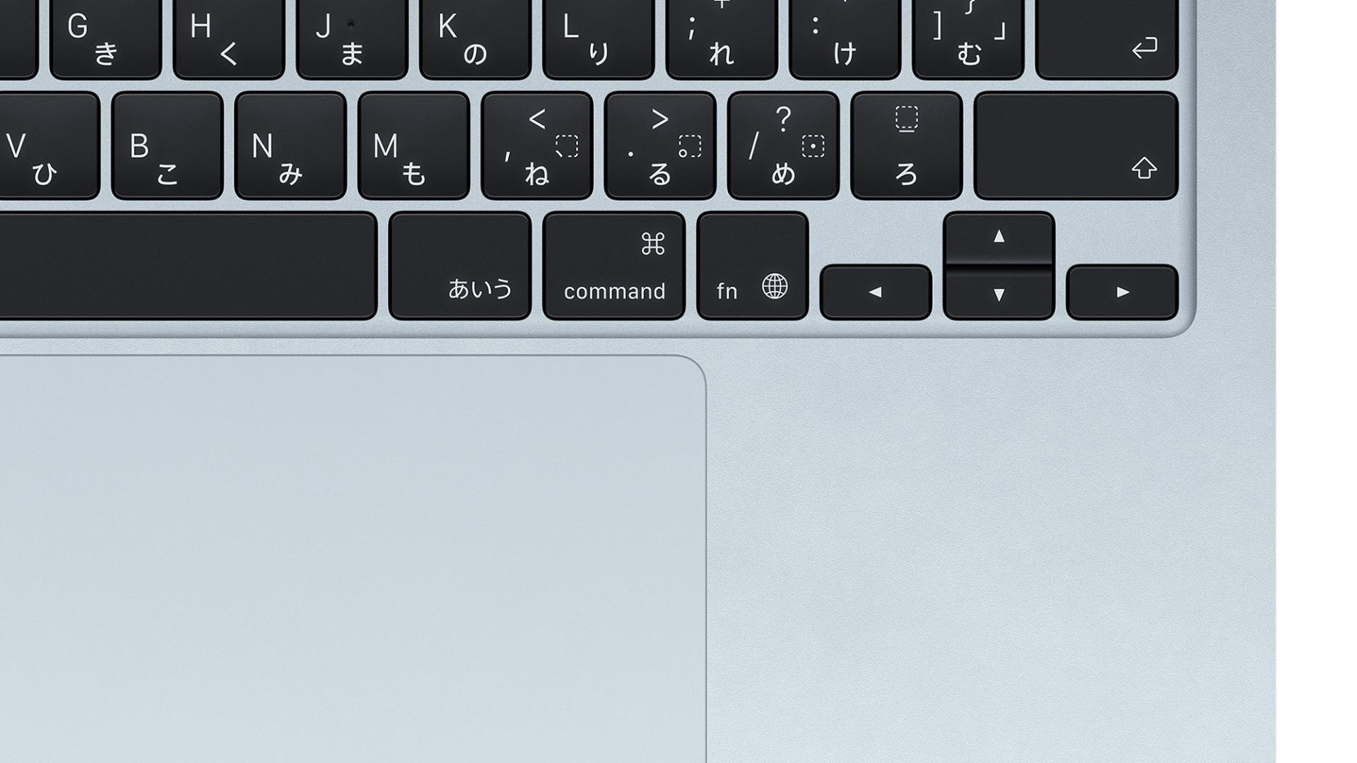 M4 MacBook Air、日本語キーボード（JIS）に変化。「かな」が「あいう