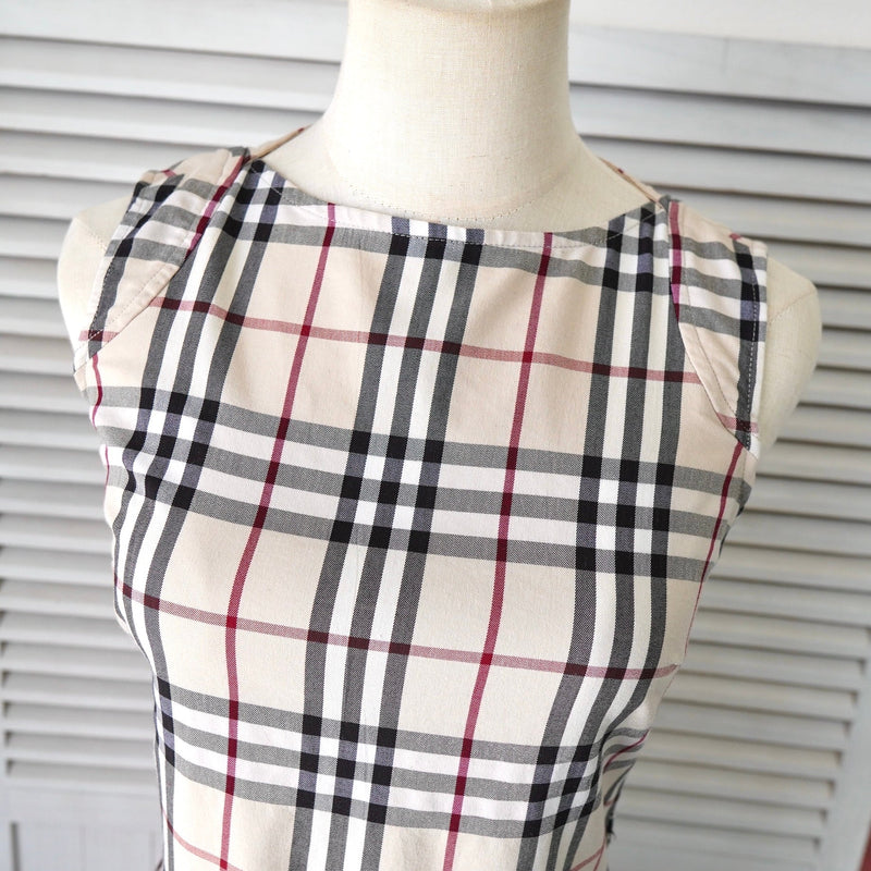 バーバリー ノバチェック ノースリーブ ワンピース ベージュ