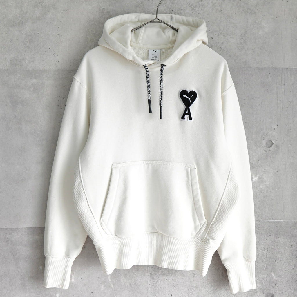 Ami Paris x Puma Heart Logo Hoodie White | ブランド古着を扱う