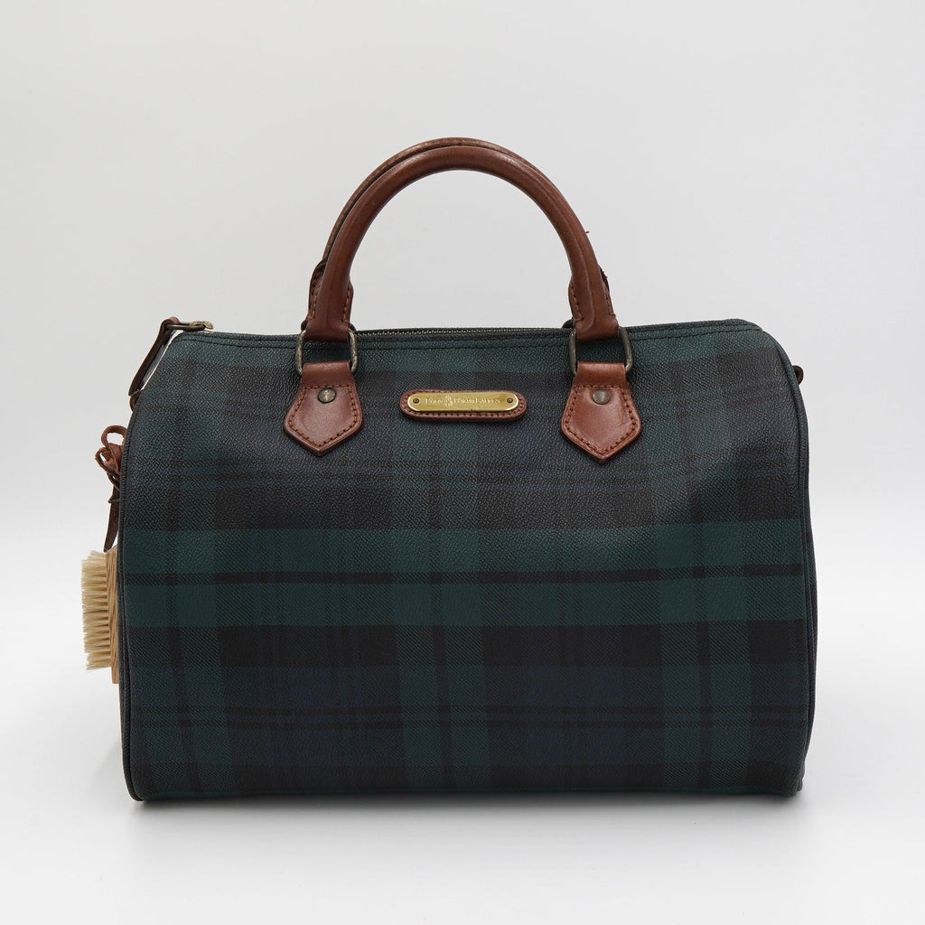 ポロ ラルフローレン チェック柄 ミニボストンバッグ PVC / レザー