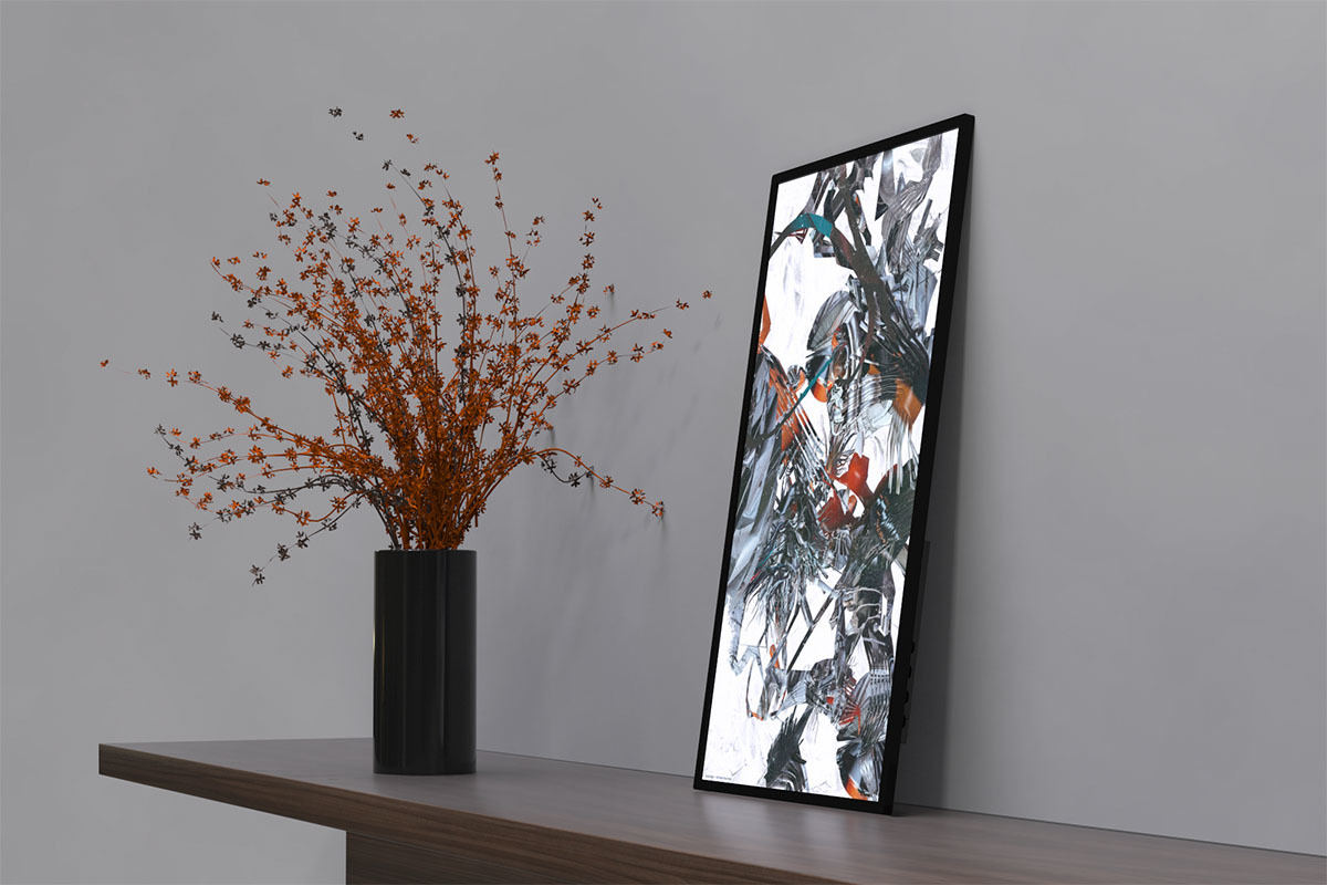 好きなデジタルアートを流せるタテ型ディスプレイ「Mono X7」 | マイ