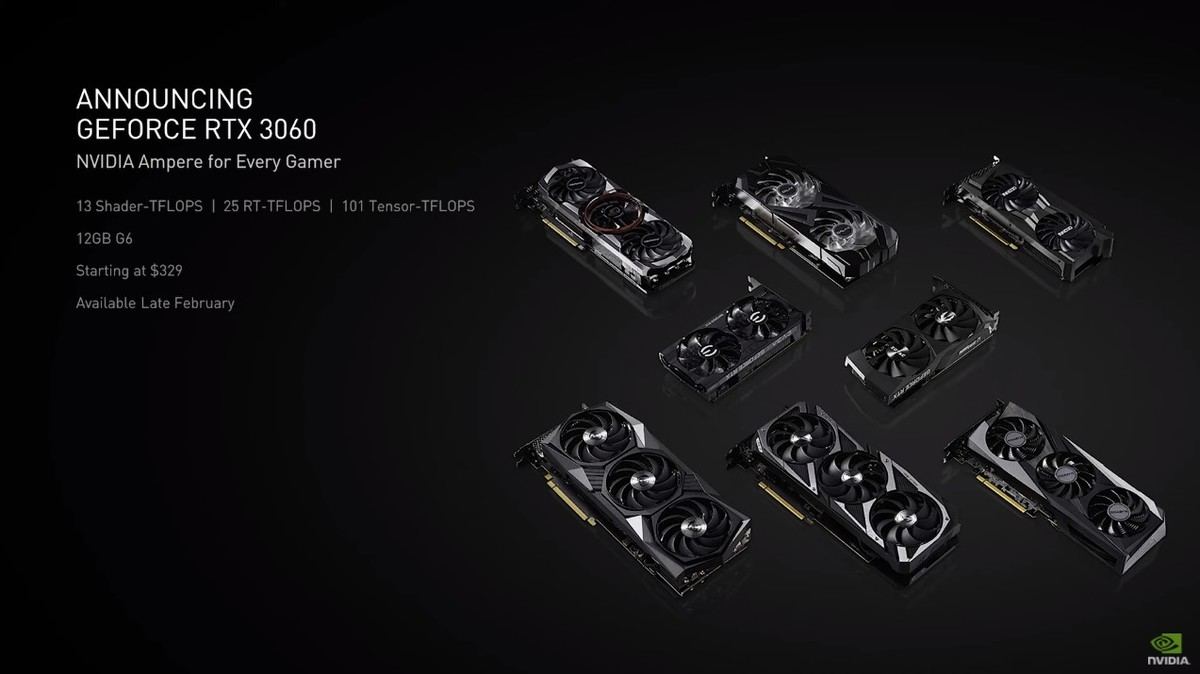 NVIDIA、329ドルの「GeForce RTX 3060」発表 - 新定番を掲げるミドル