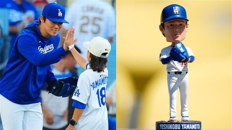 山本由伸のボブルヘッドデー 始球式を務めるのはやり投げチャンピオン