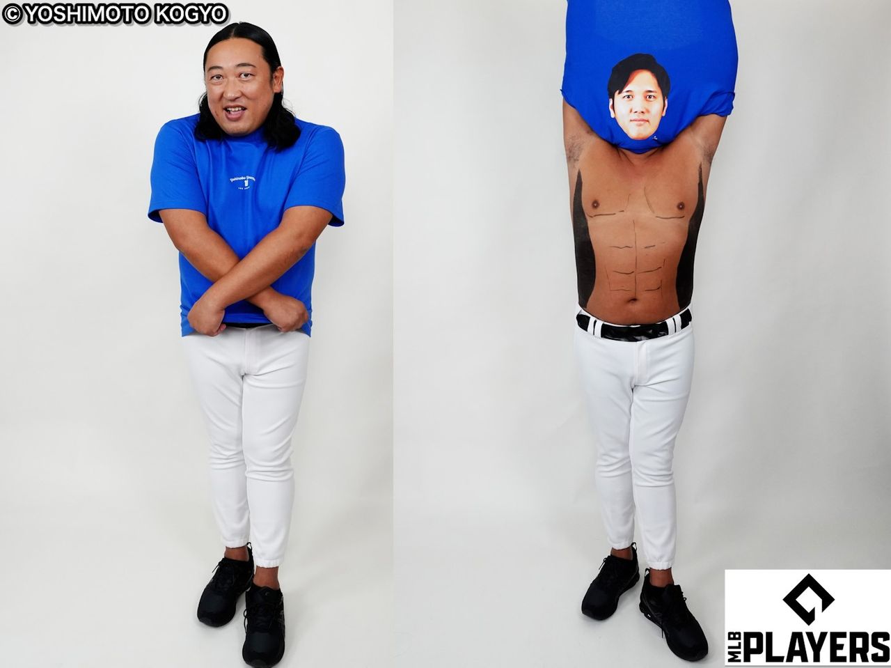 ロバート秋山、大谷翔平＆山本由伸と体モノマネTシャツでコラボ 「失礼