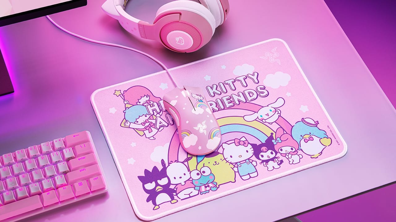 サンリオ「ハローキティ」コラボのゲーミングマウスとマウスパッドが