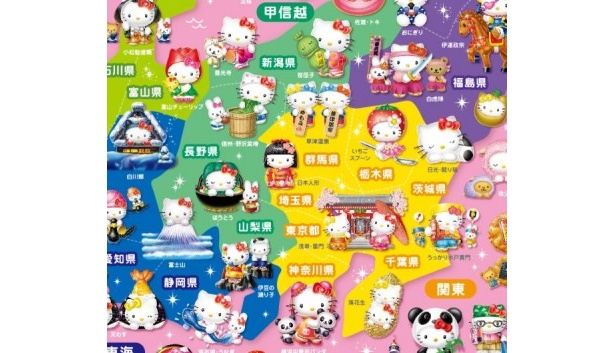 画像12 / 13＞「ご当地キティ」が171変化!?ユニークな日本地図が登場