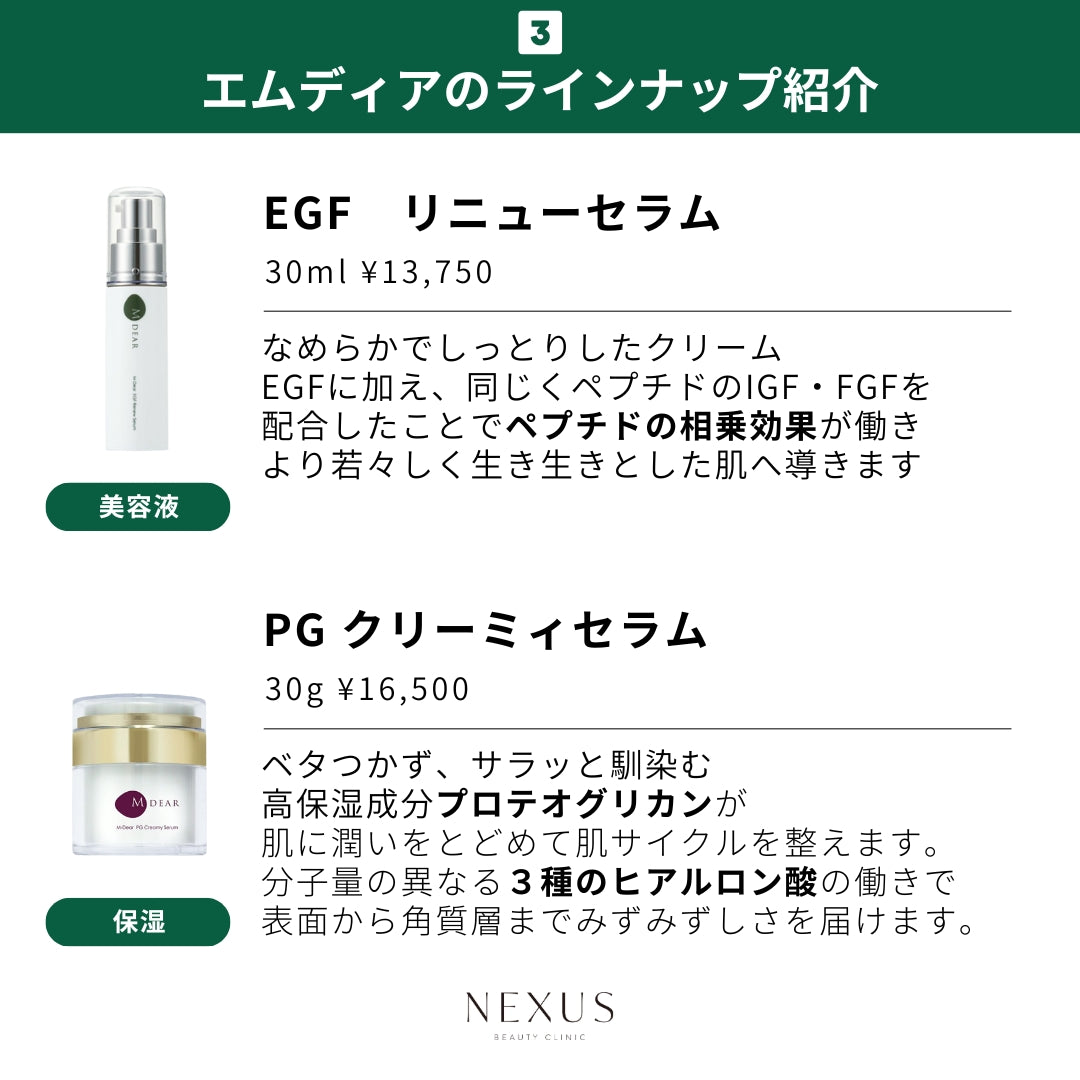 M-Dear エムディア EGFリニューセラム | NEXUS ONLINE｜ドクターズ