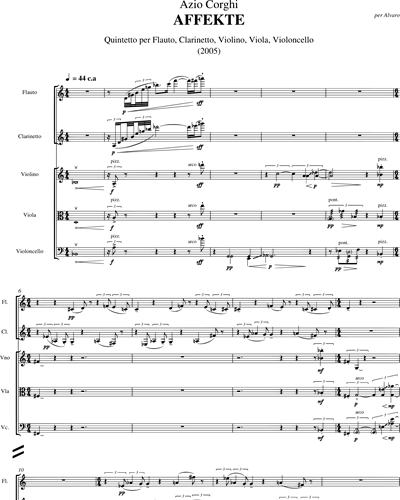 Affekte Full Score Sheet Music by Azio Corghi | nkoda | Check It