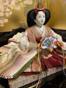 清水久遊作 正絹八重桜 桜華金屏風親王飾り｜人形のかに江