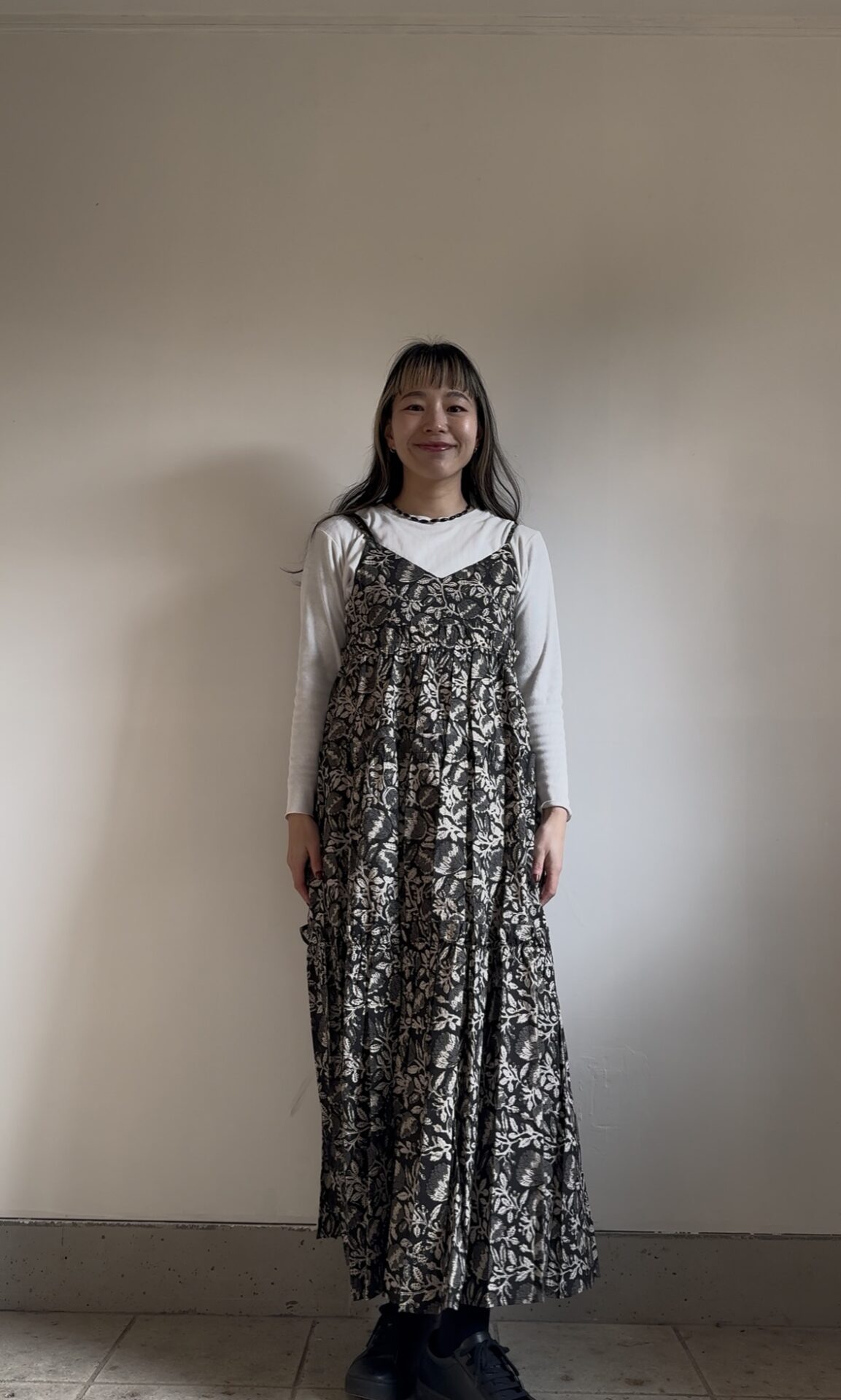 black camisole tiered dress | nioki with AMKUPi