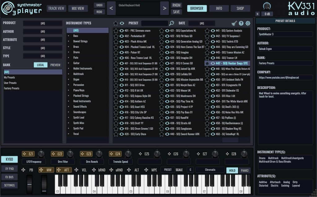 KV331 Audioが「SynthMaster 3 Free Player」のベータ版を公開: Nice
