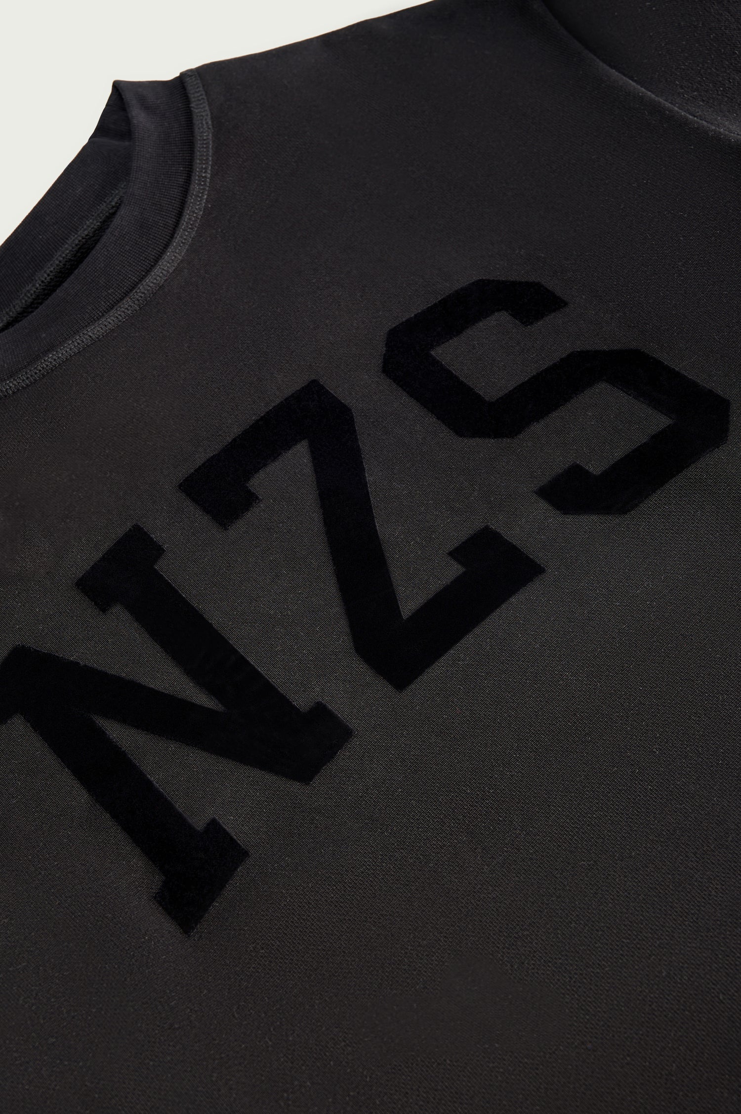 Cotton Black Initialed No-Rib Sweatshirt – NICOLE ZÏZI STUDIO