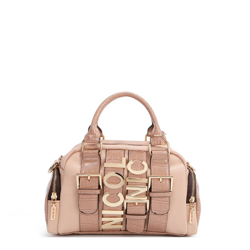 Calista Multi Pocket Handbag with Bold Buckle straps and Vegan