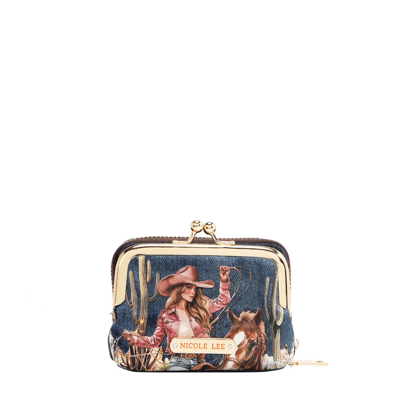 Mini Julia Kiss Lock Wallet, Vegan Leather Accordion Card Holder