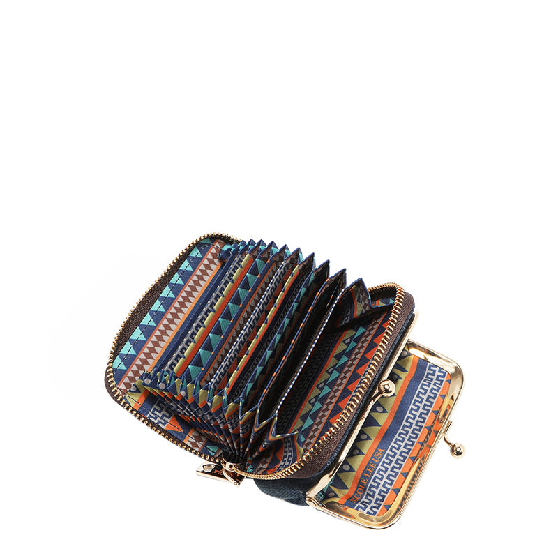 Mini Julia Kiss Lock Wallet, Vegan Leather Accordion Card Holder