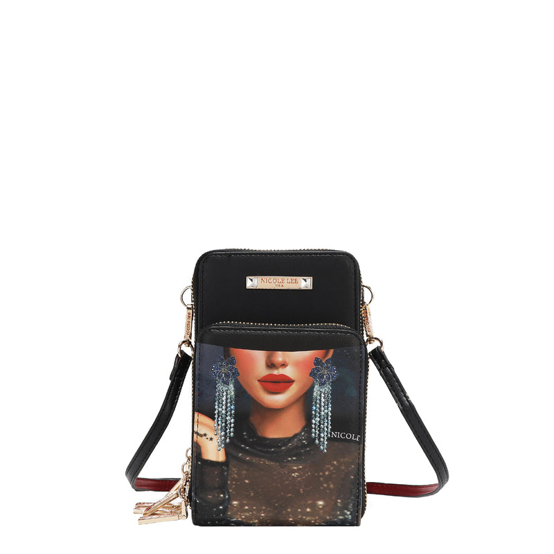 Multi-Zip Phone Case Crossbody with Universal Phone Size