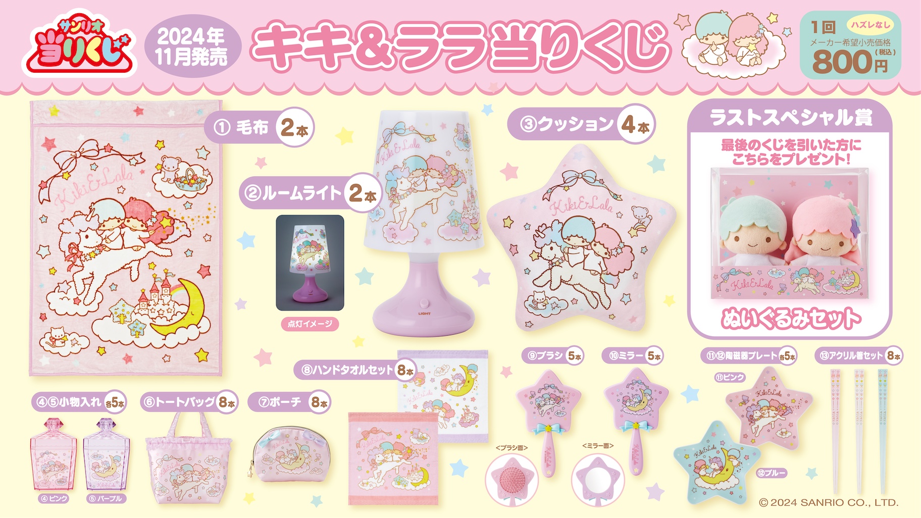 サンリオ「キキ&ララ当りくじ」11月23日発売決定！ゆめかわな毛布や