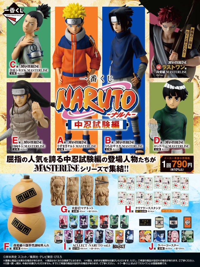 一番くじ NARUTO-ナルト- 中忍試験編」4月25日に発売決定！少年編の