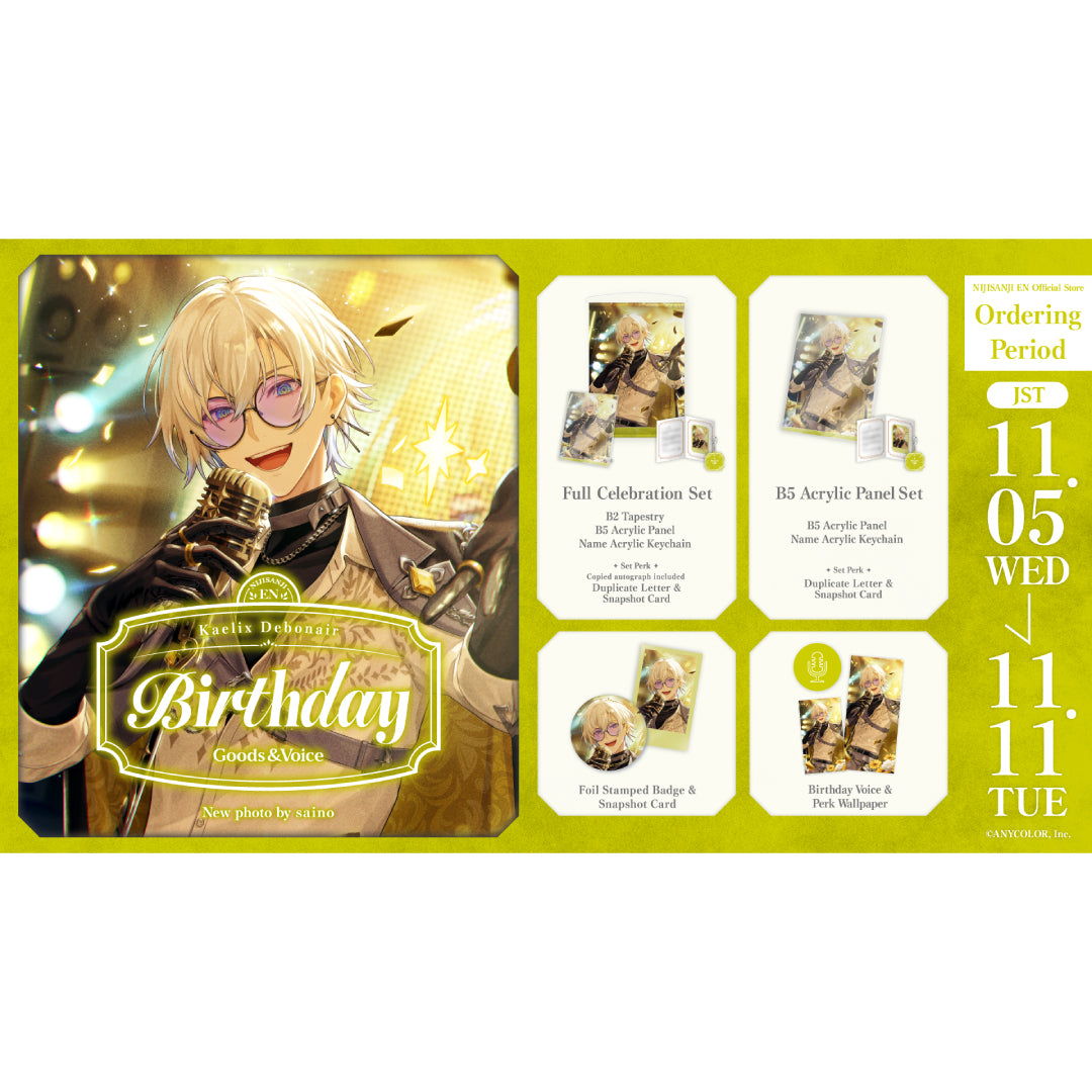 Kaelix Debonair Birthday Goods & Voice 2025 – NIJISANJI EN