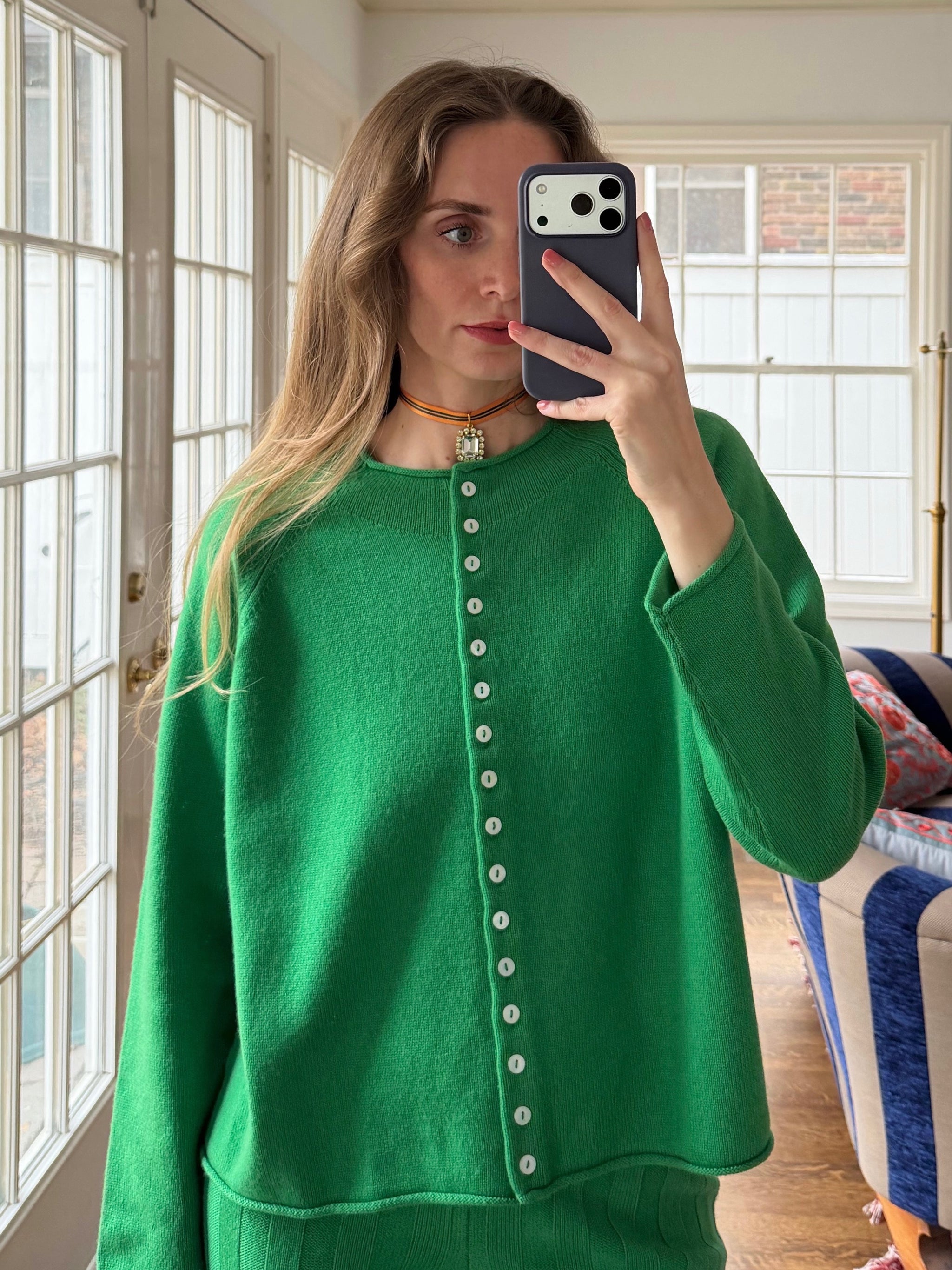 Ida Rollneck Cardigan - Clover – Nikki Chasin