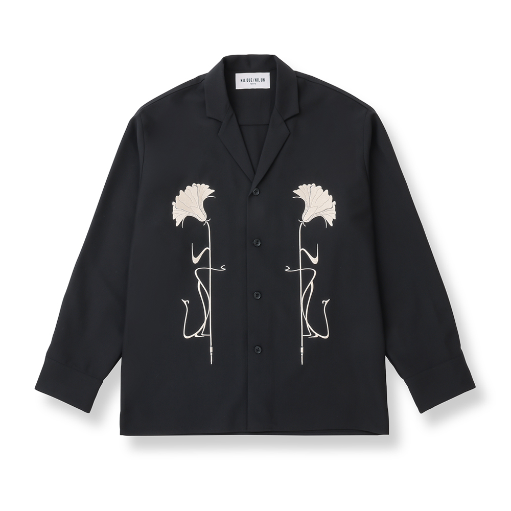 EMBROIDERY OC SHIRT / BLACK | NIL DUE / NIL UN TOKYO